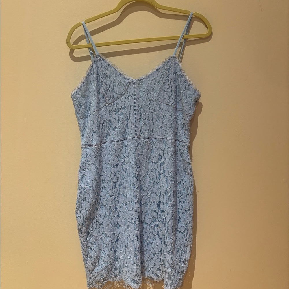 Light Blue Lace Spaghetti Strap Dress